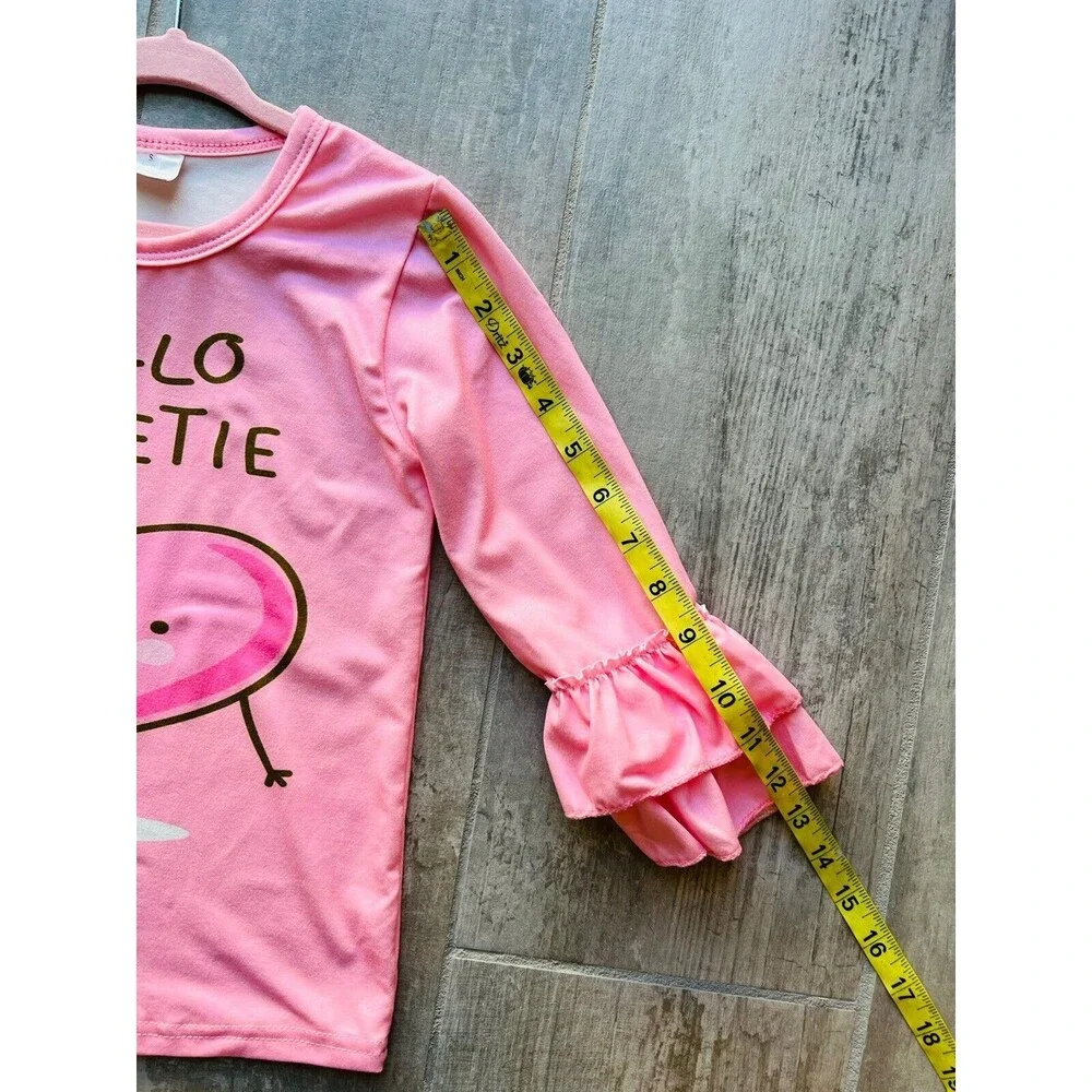 Los Angeles Boutique Girl 2 Piece Outfit Set Valentines Heart HELLO SWEETIE 2T